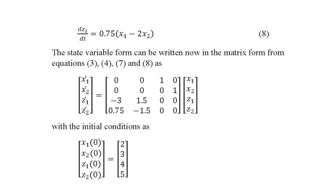 Reducing ordinary differential equations to state variable matrix form ...